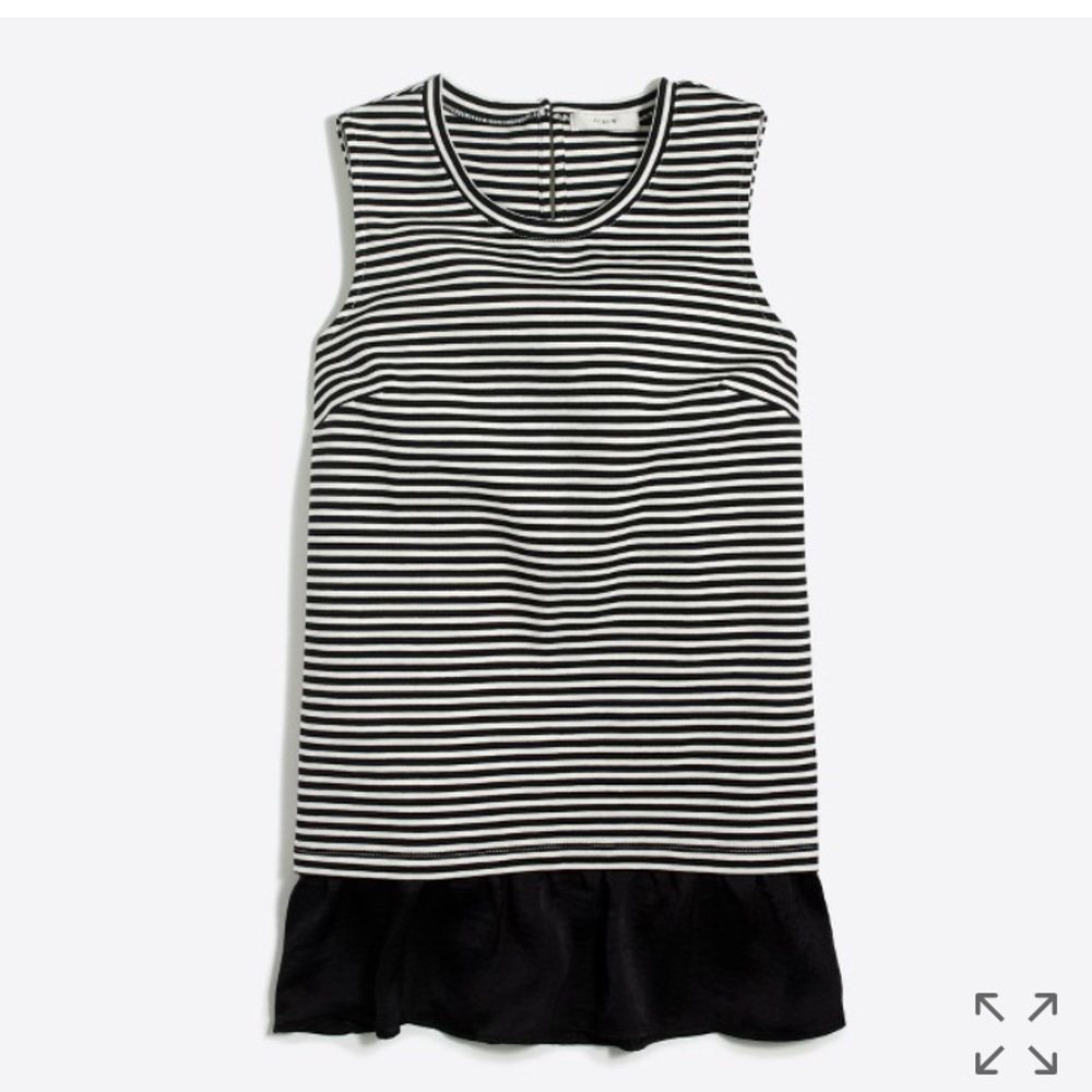 J Crew Striped ruffle-hem tank top