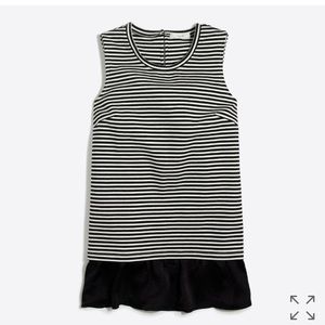 J Crew Striped ruffle-hem tank top