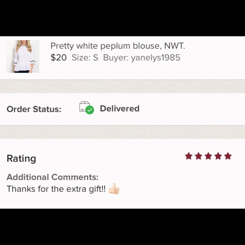 Pretty white peplum blouse, EUC - Picture 3 of 3