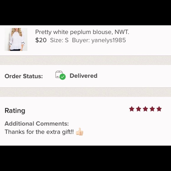 Pretty white peplum blouse, EUC - Picture 3 of 3