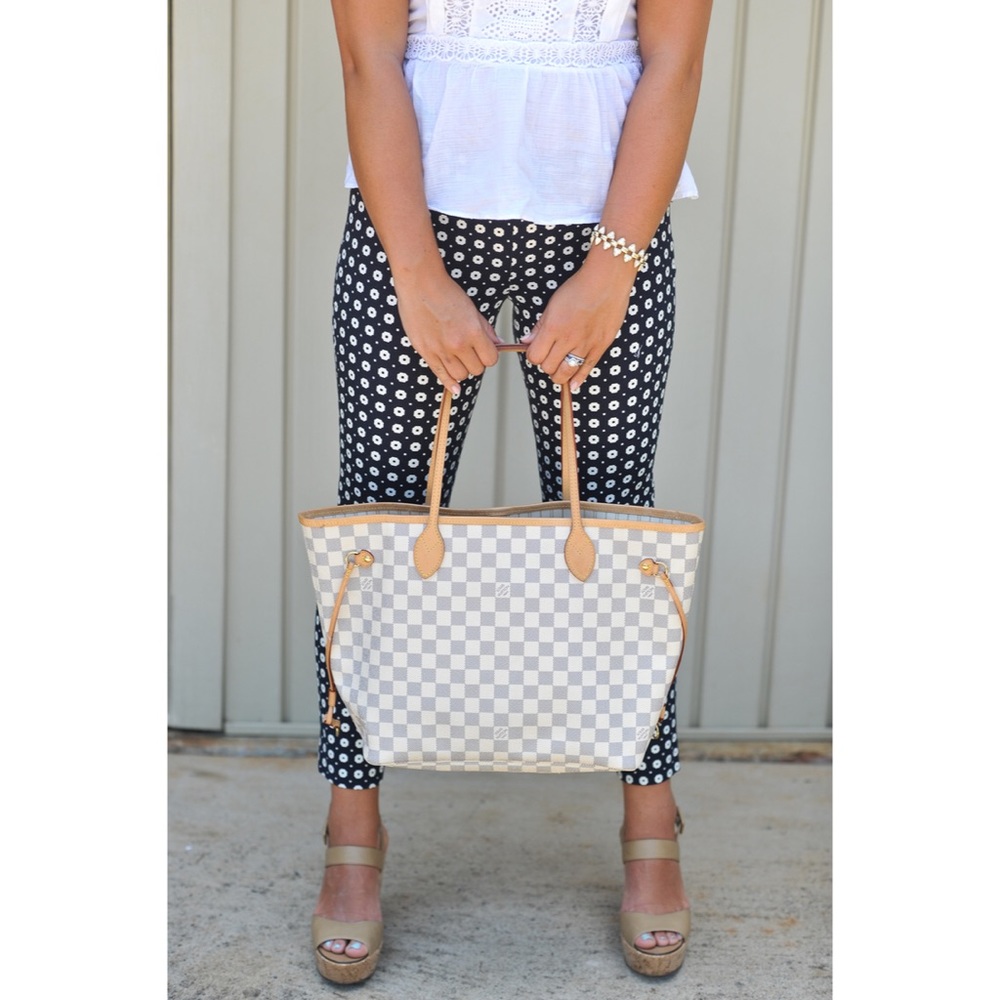 J.Crew Navy blue and white cropped Winnie pant