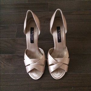 Nina Peep Tie Pumps