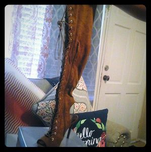 Chocolate brown lace up