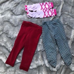 18m bundle two pair leggings 1 BL arm/legwarmers