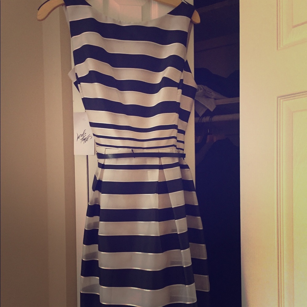 Lord&Taylor, ivory/black A-line dress SOLD
