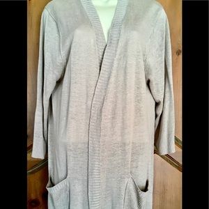 J. Jill Linen Thin Knit Open Cardigan