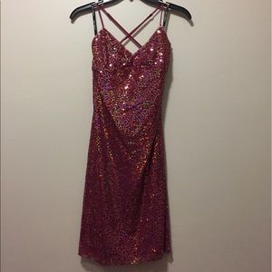 BETSEY JOHNSON Red Sequin Mini Dress