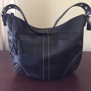 ♦️Coach black leather hobo shoulder bag♦️