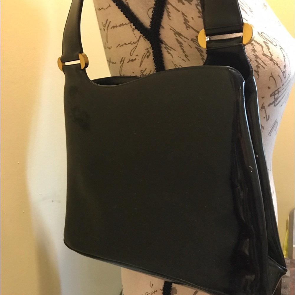 Vintage Black Patent Handbag