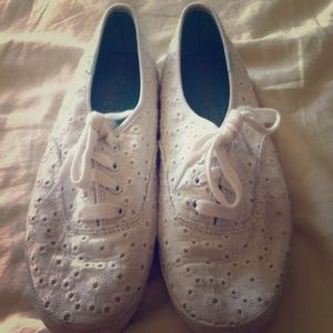 White flower ked shoes