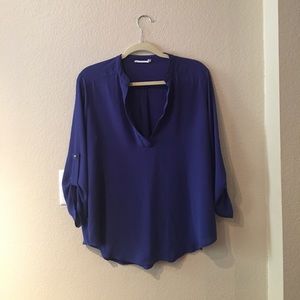 Lush 3/4 sleeve blue blouse size L