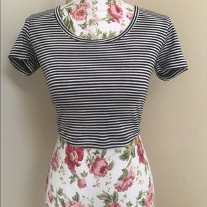 Navy Blue & White stripped top