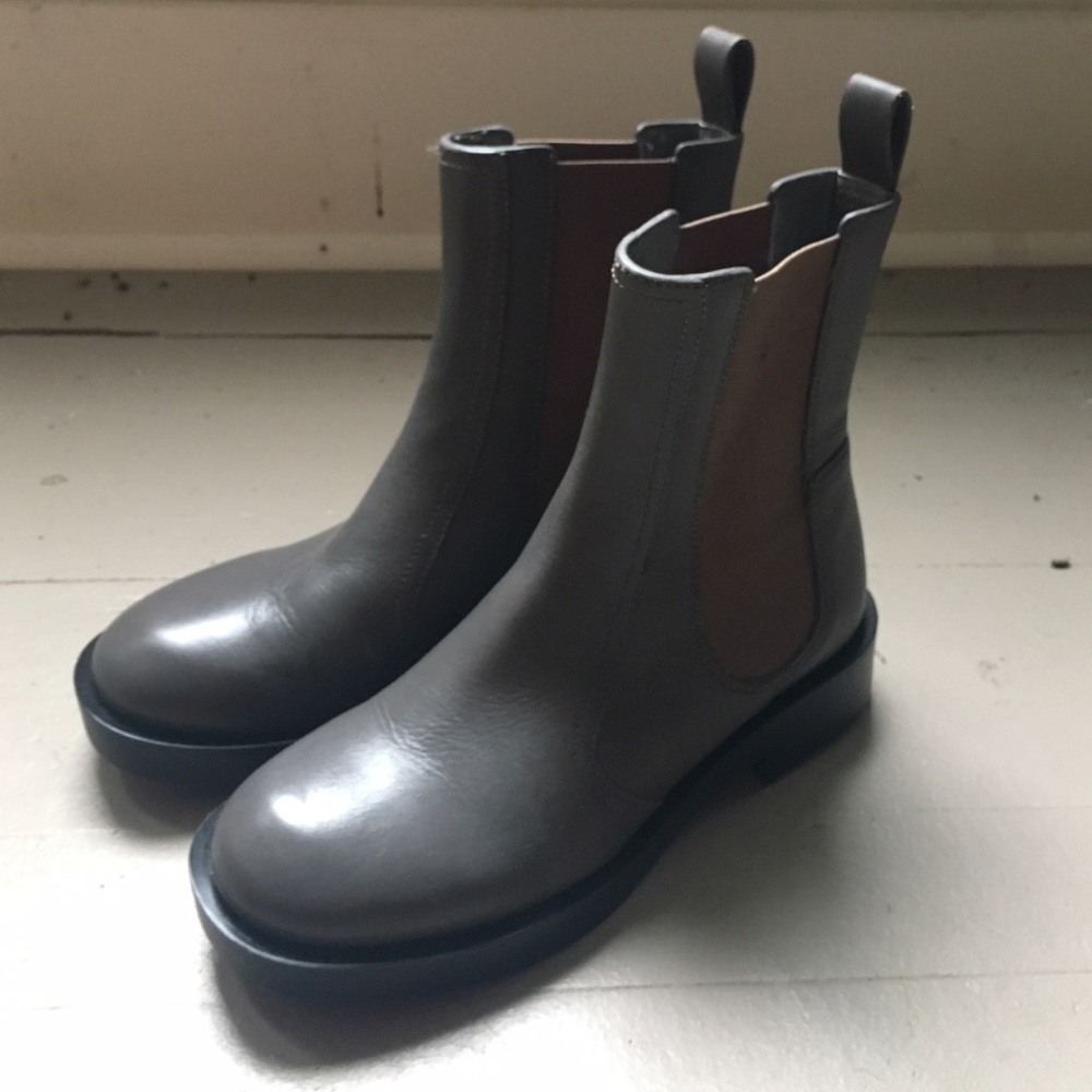 SOLD Jil Sander Leather Chelsea Boot Grey sz 36.5