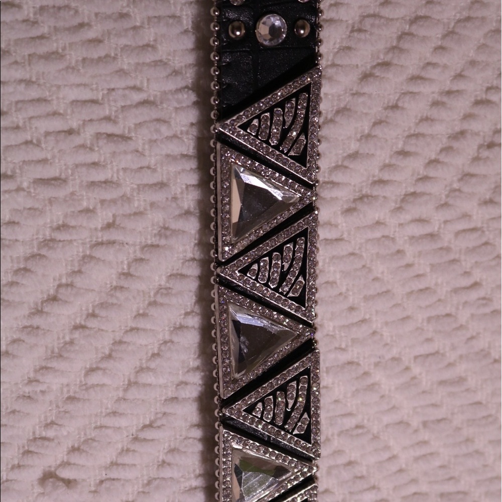 Zebra rhinestone belt
