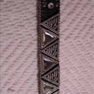 Zebra rhinestone belt
