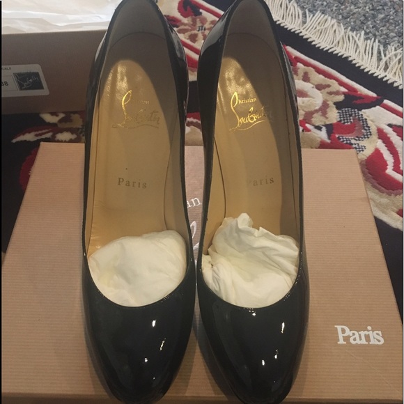 Christian Louboutin New Simple Pump 120 Parent Leather Heels - Black, Sz 38 - Picture 2 of 9
