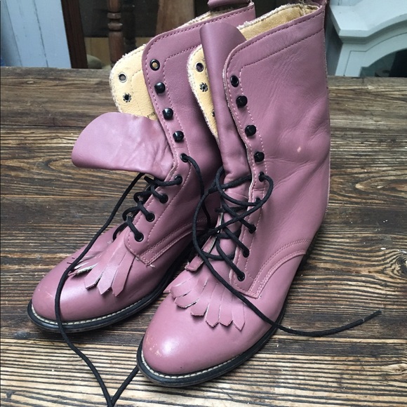 Justin Boots Shoes - SOLD Vintage Pink Roper Boot sz 7