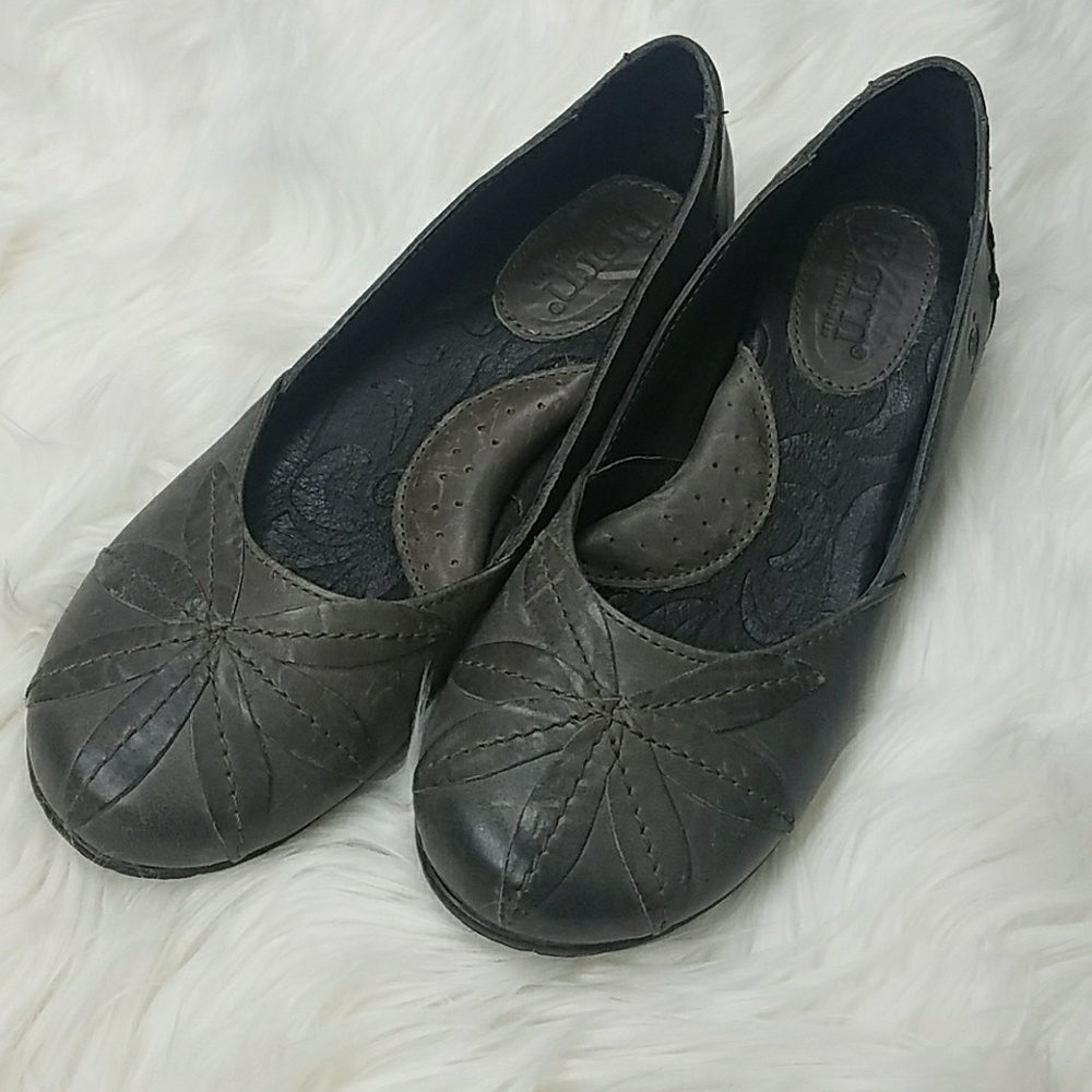 Born Charlotte Leather Slip On Loafers Gray/Green
