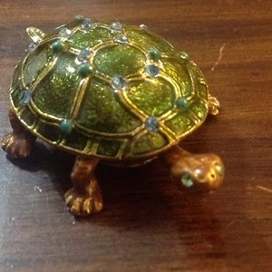 Vintage turtle jewelry earring ring holder