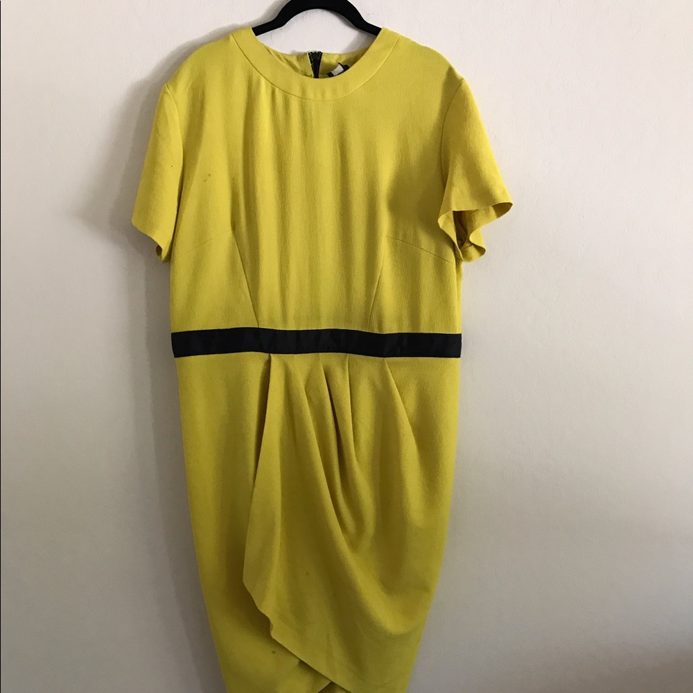 ASOS chartreuse tulip wrap dress.