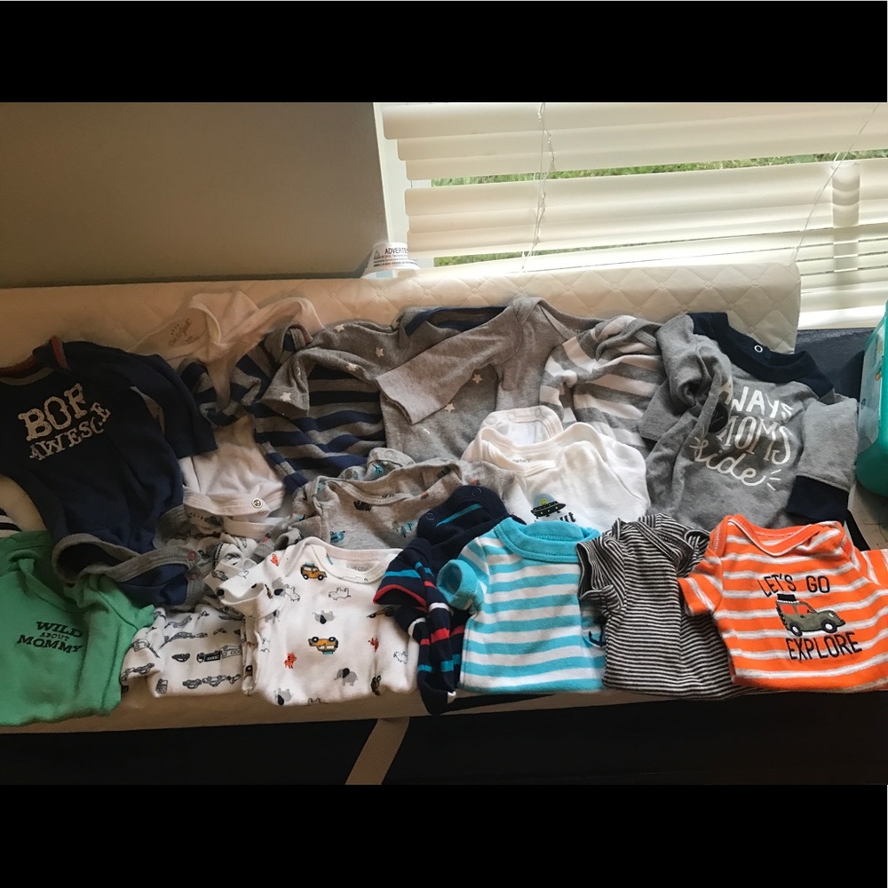 Sold***piece lot of new born to 3 month onesies.