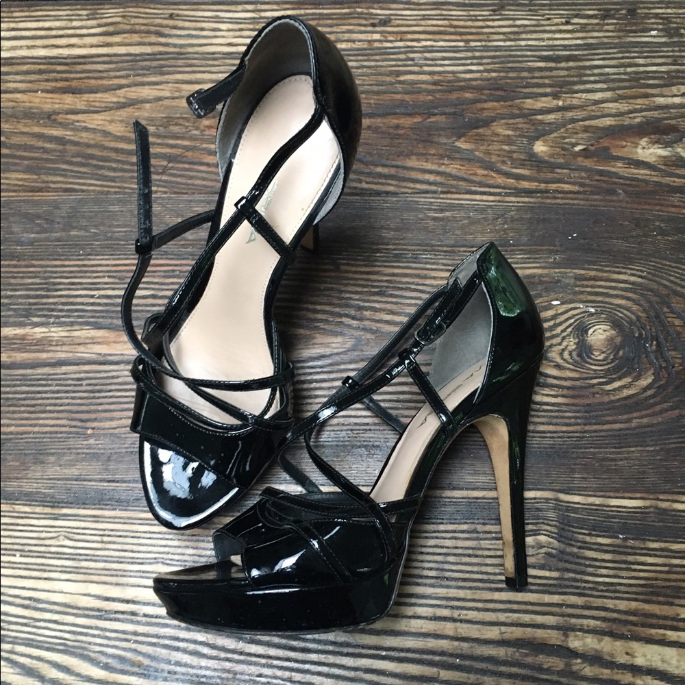 SOLD Via Spiga Platform Patent Strappy Heels sz 7