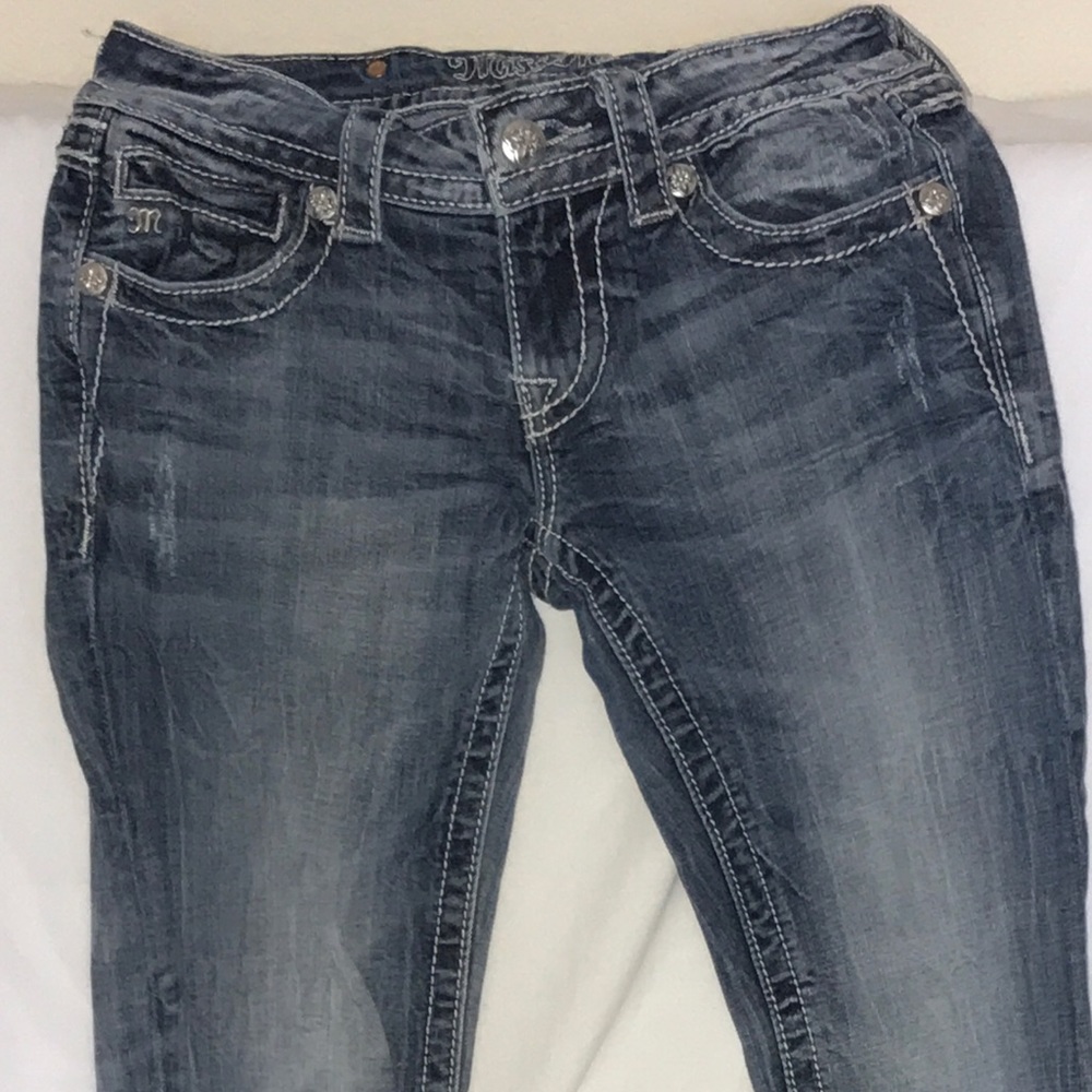 Miss Me Jeans, Bootcut & blinged, size 25