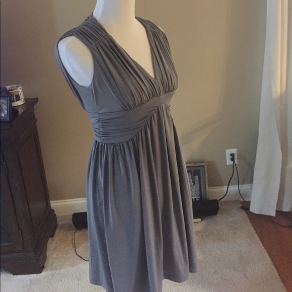Gray Empire Waisted Jersey Dress - Picture 3 of 5
