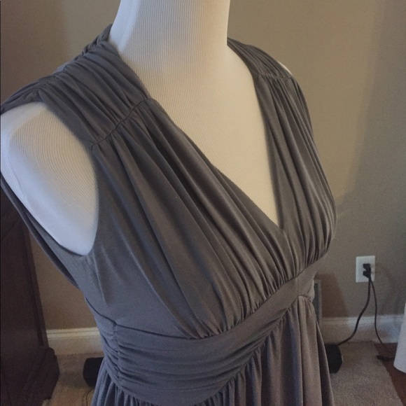 Gray Empire Waisted Jersey Dress - Picture 2 of 5