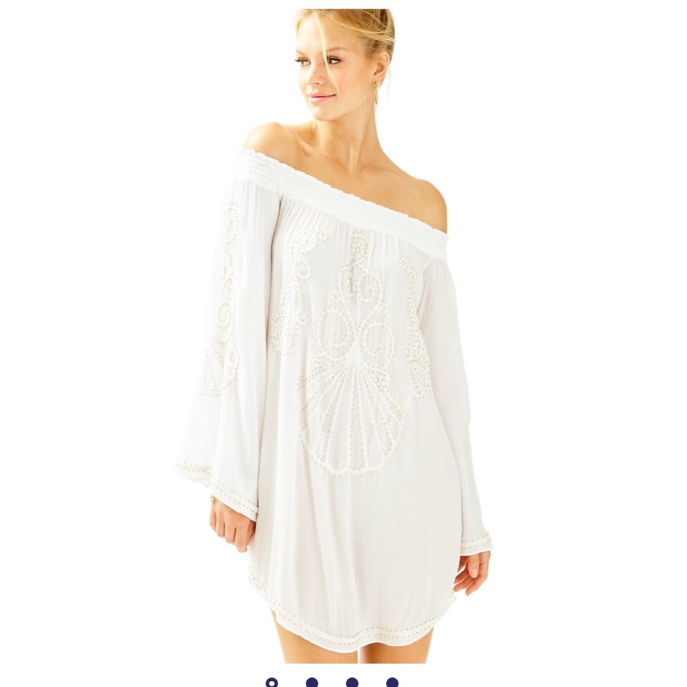 Lilly Pulitzer Nita off the shoulder white dress