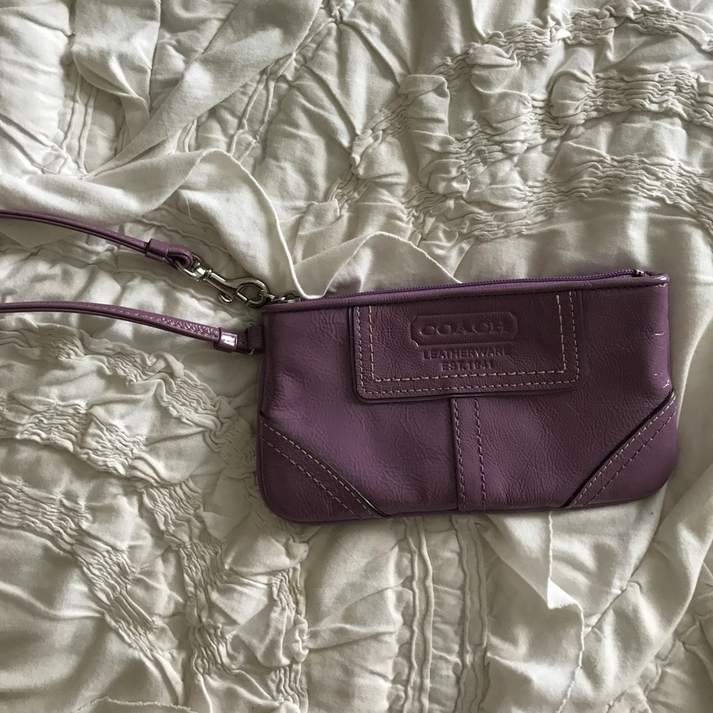 Leather Coach wristlet
