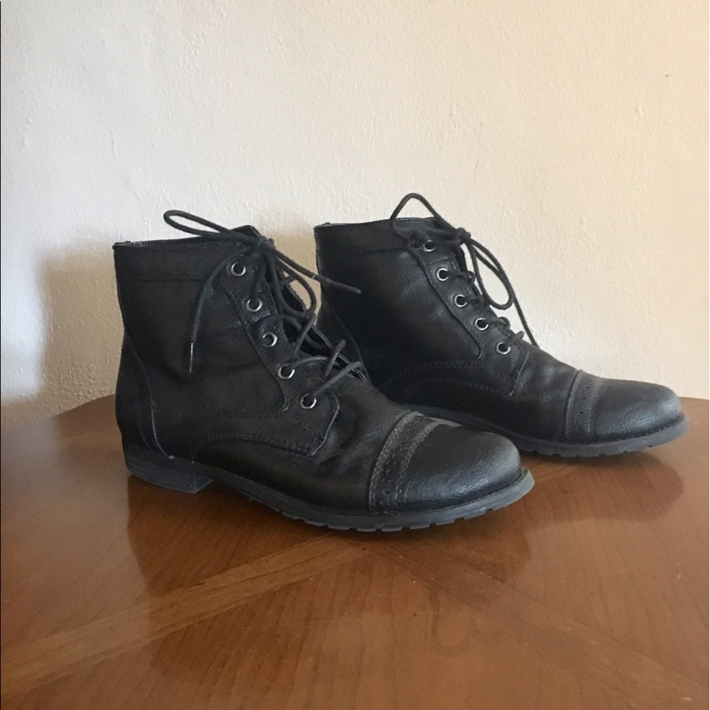 Black leather boots