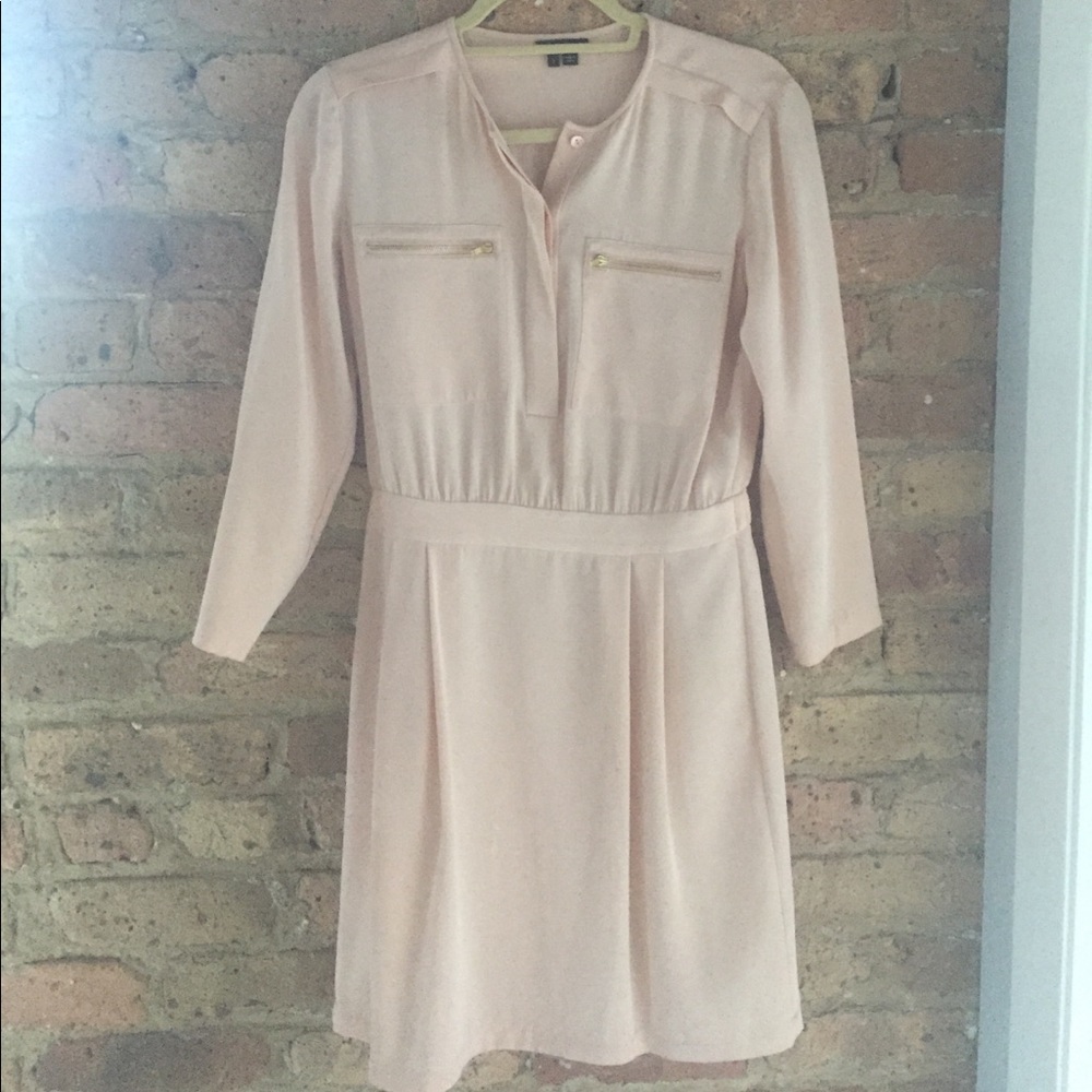 Light Pink 3/4 Sleeve Silk Theory Dress sz 2