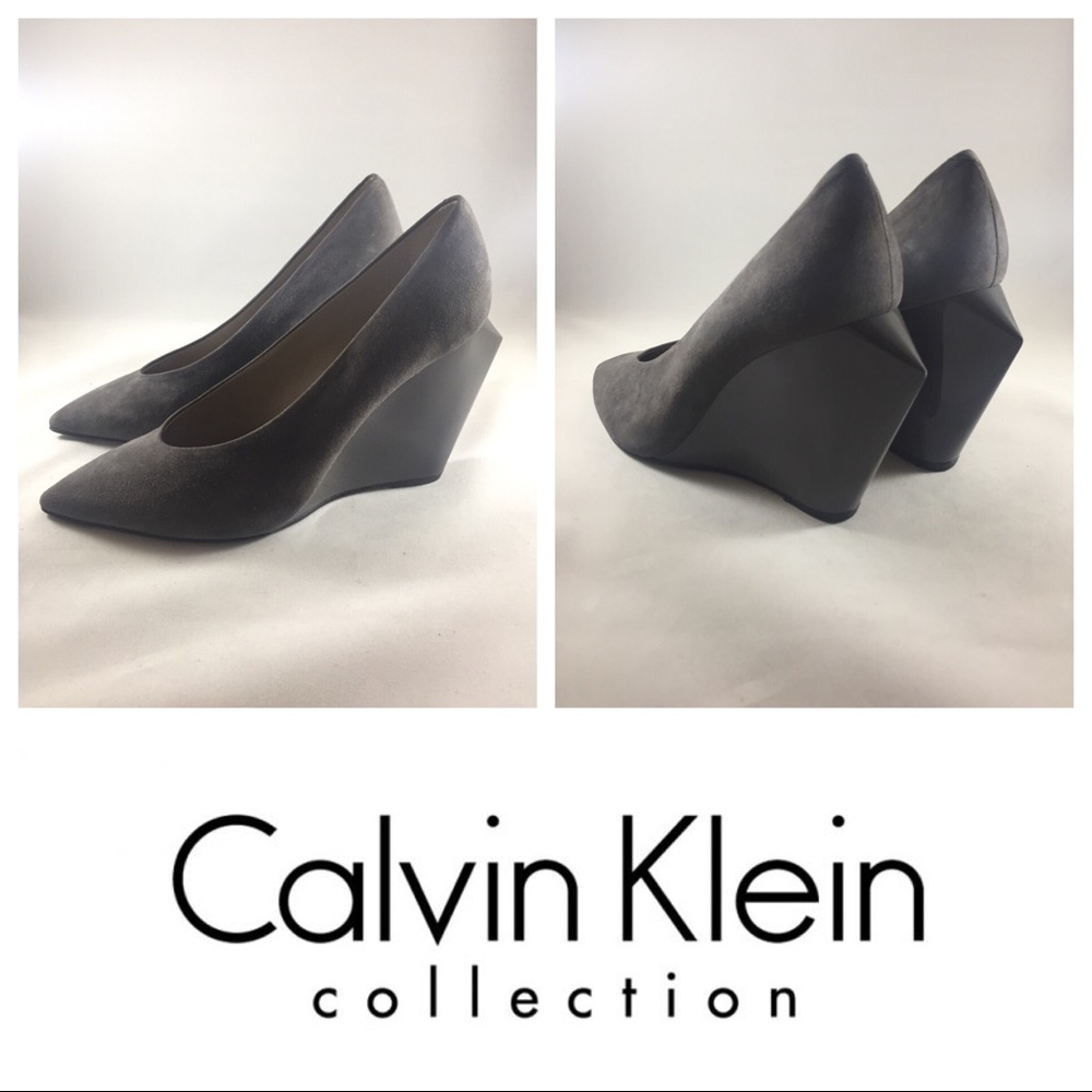 Calvin Klein Collection | Gray Suede Wedges | 8.5