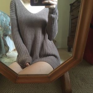 Light brown long fall knit sweater