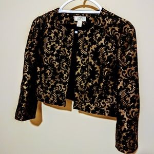 NWOT LOFT Bolero Black&Dark Gold Jacket