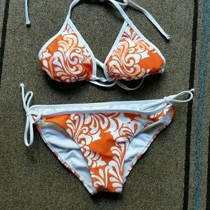 Beautiful Bikini Bright orange and white