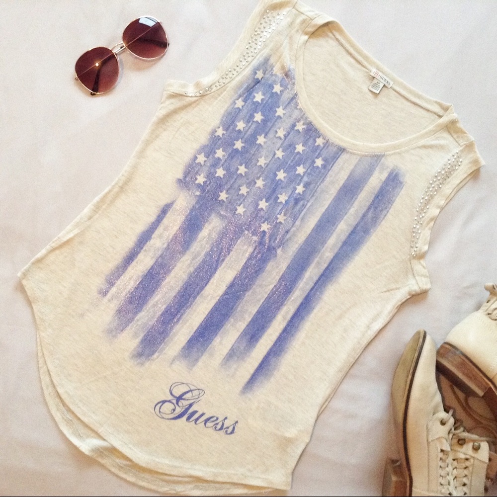 SALE 🇺🇸 GUESS Flag Tank