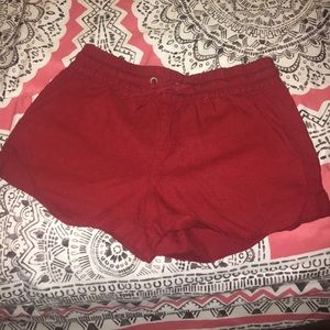 red shorts