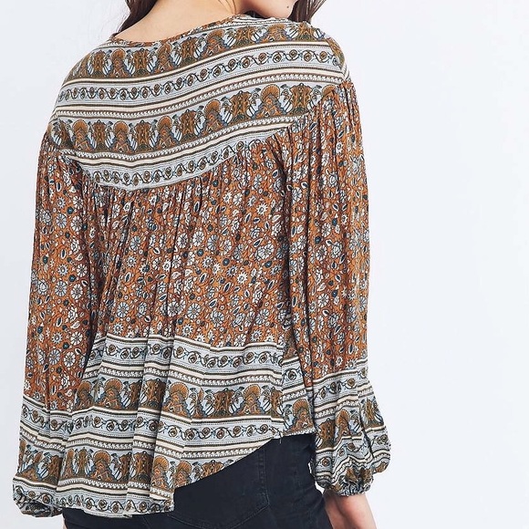 Kimchi Blue Sally Meghan Mustard Blouse - Picture 1 of 4