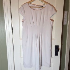White cap sleeve lined dress