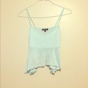 Topshop teal crop tank top