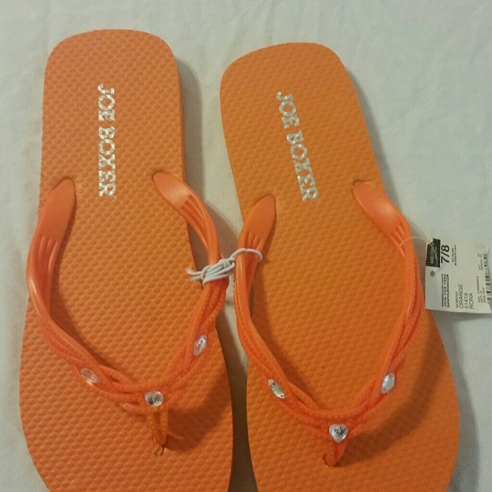Joe Boxer's Orange Rhinestones Flip flop