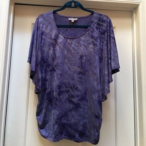 Macy's JM collection. Sz L Purple w/silver dots