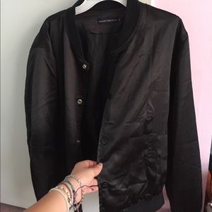 brandy melville new york silky bomber jacket