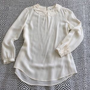 Madewell Peter Pan collar cream blouse