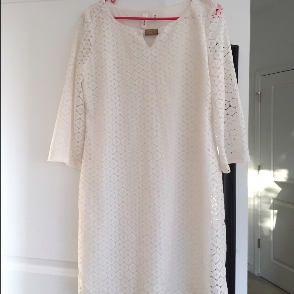 Knee length white dress