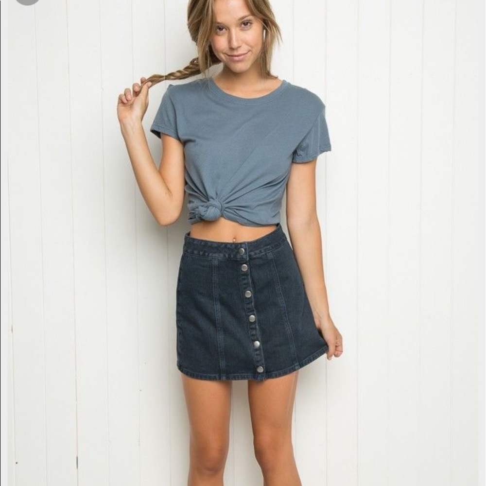 Brady Melville Dakota denim button up skirt