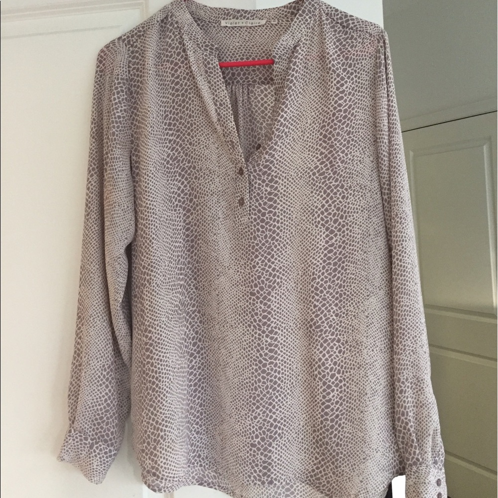 Giraffe print sheer blouse