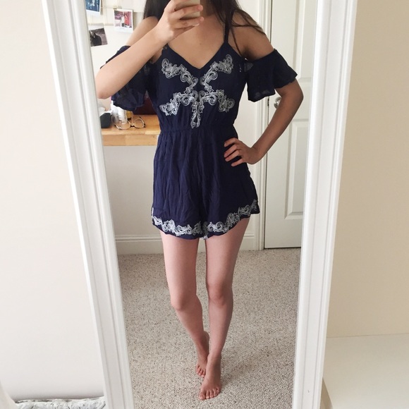 LF Pants - LF Blue Floral Romper US 2-4